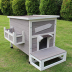 ROCKEVER Outdoor Cat Shelter with Escape Door Rainproof Outside Kitty House