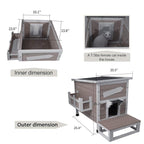 ROCKEVER Outdoor Cat Shelter with Escape Door Rainproof Outside Kitty House