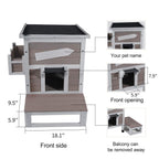 ROCKEVER Outdoor Cat Shelter with Escape Door Rainproof Outside Kitty House