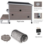 ROCKEVER Outdoor Cat Shelter with Escape Door Rainproof Outside Kitty House