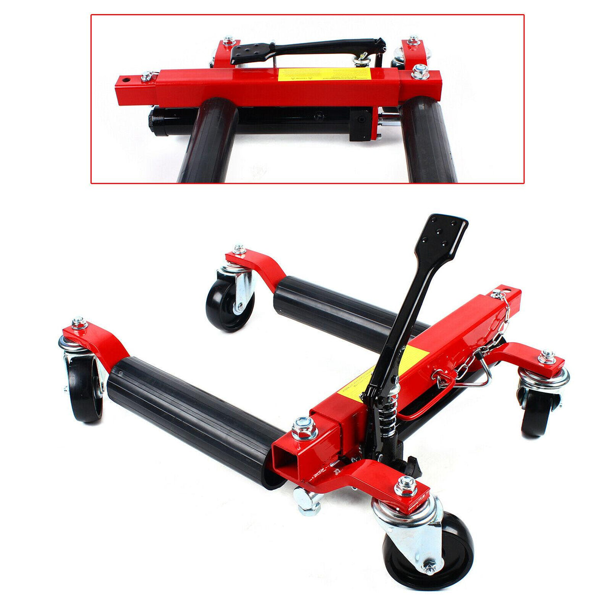 Pro 2-Tons 4400lb HYDRAULIC Positioning Car Wheel Dolly Jack Lift Moving Vehicle