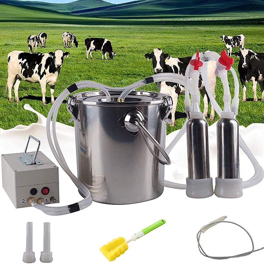 limeid milking machine kit for sheep portable electric milker milking machine, automatic portable livestock milking equipment, adjustable vacuum pump food silicone grade hose 7l,forcattle