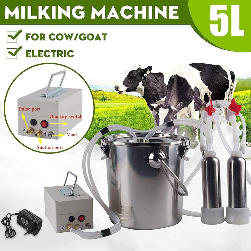 limeid milking machine kit for sheep portable electric milker milking machine, automatic portable livestock milking equipment, adjustable vacuum pump food silicone grade hose 7l,forcattle