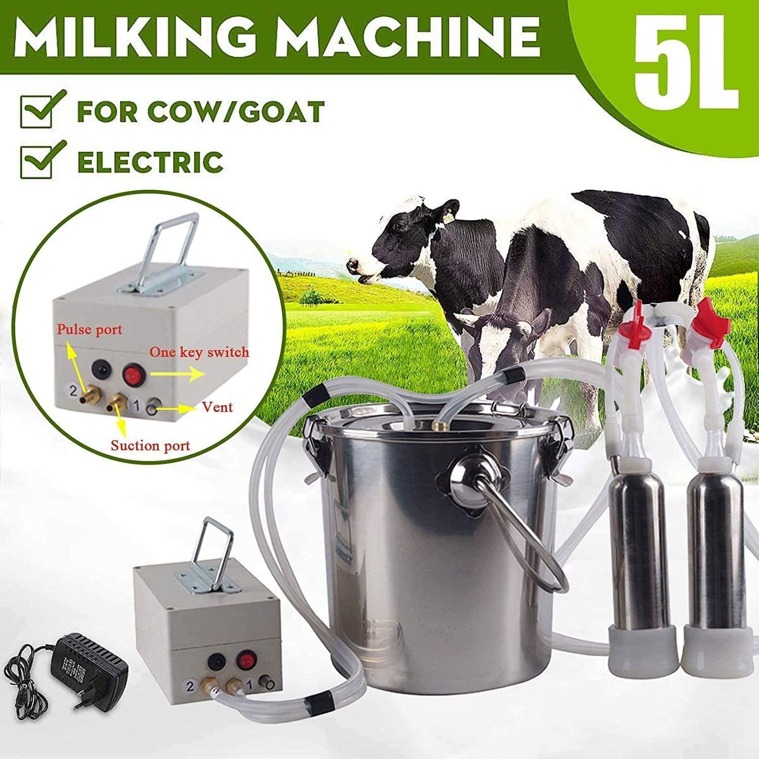 limeid milking machine kit for sheep portable electric milker milking machine, automatic portable livestock milking equipment, adjustable vacuum pump food silicone grade hose 7l,forcattle