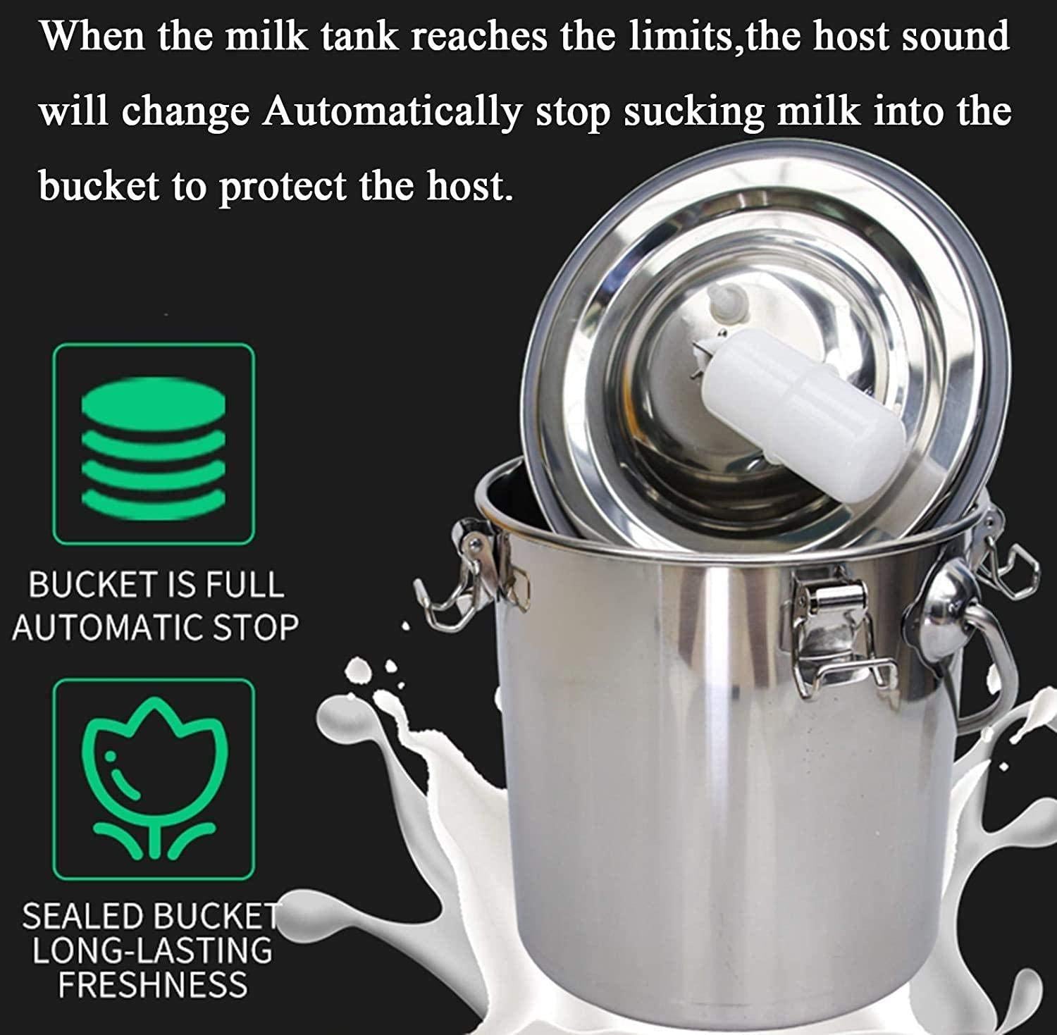 limeid milking machine kit for sheep portable electric milker milking machine, automatic portable livestock milking equipment, adjustable vacuum pump food silicone grade hose 7l,forcattle