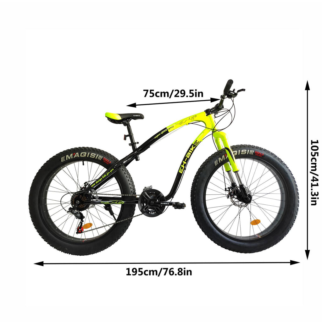 FITOOM 26-inch Fat Tire Off-Road Vehicle, 26-Speed Mountain Snow Bike