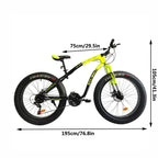 FITOOM 26-inch Fat Tire Off-Road Vehicle, 26-Speed Mountain Snow Bike