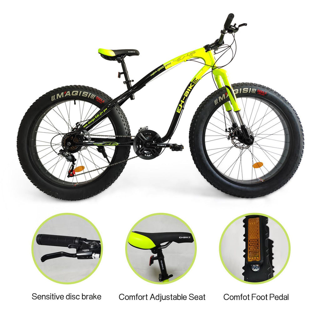FITOOM 26-inch Fat Tire Off-Road Vehicle, 26-Speed Mountain Snow Bike