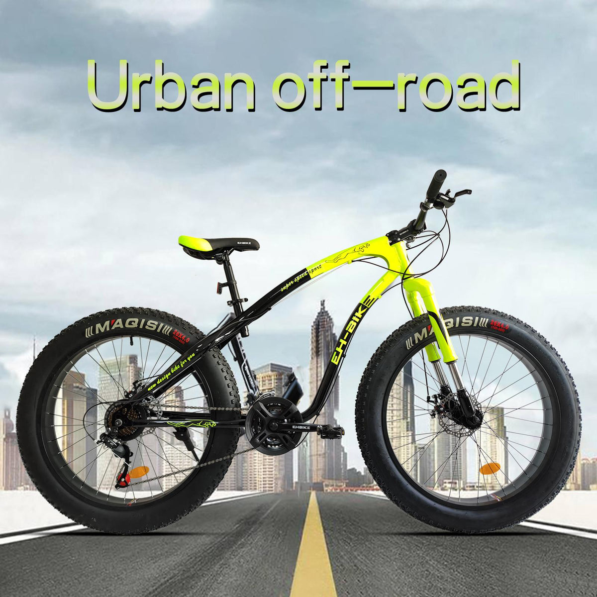 FITOOM 26-inch Fat Tire Off-Road Vehicle, 26-Speed Mountain Snow Bike