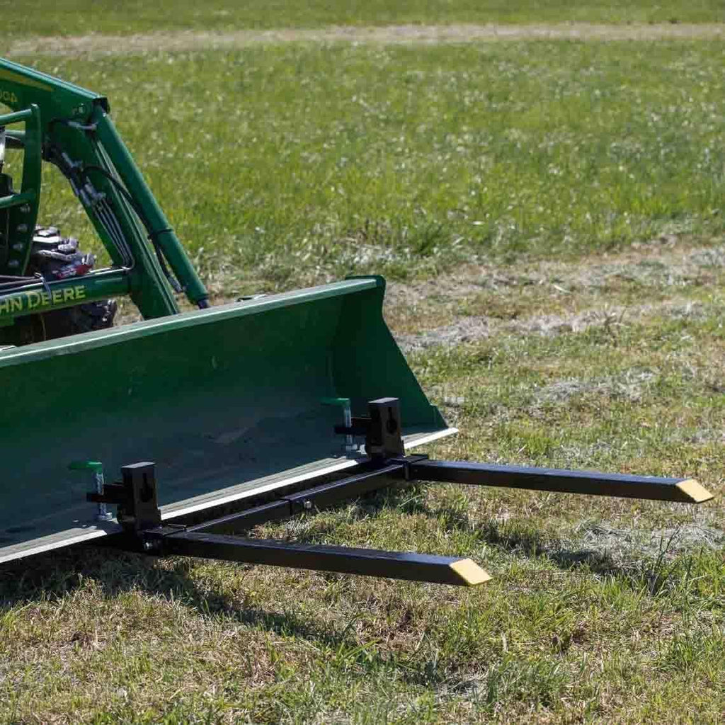 titan attachments light-duty 46" clamp-on pallet forks stabilizer bar rated 1,500 lb loader or skid steer
