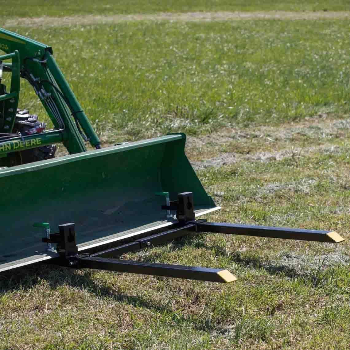 titan attachments light-duty 46" clamp-on pallet forks stabilizer bar rated 1,500 lb loader or skid steer