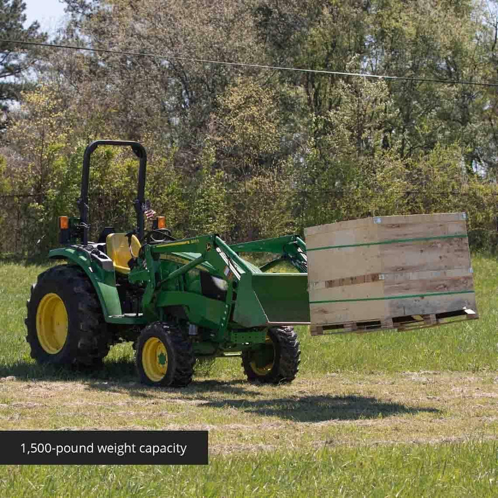 titan attachments light-duty 46" clamp-on pallet forks stabilizer bar rated 1,500 lb loader or skid steer