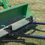 titan attachments light-duty 46" clamp-on pallet forks stabilizer bar rated 1,500 lb loader or skid steer