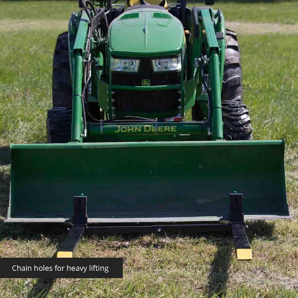 titan attachments light-duty 46" clamp-on pallet forks stabilizer bar rated 1,500 lb loader or skid steer