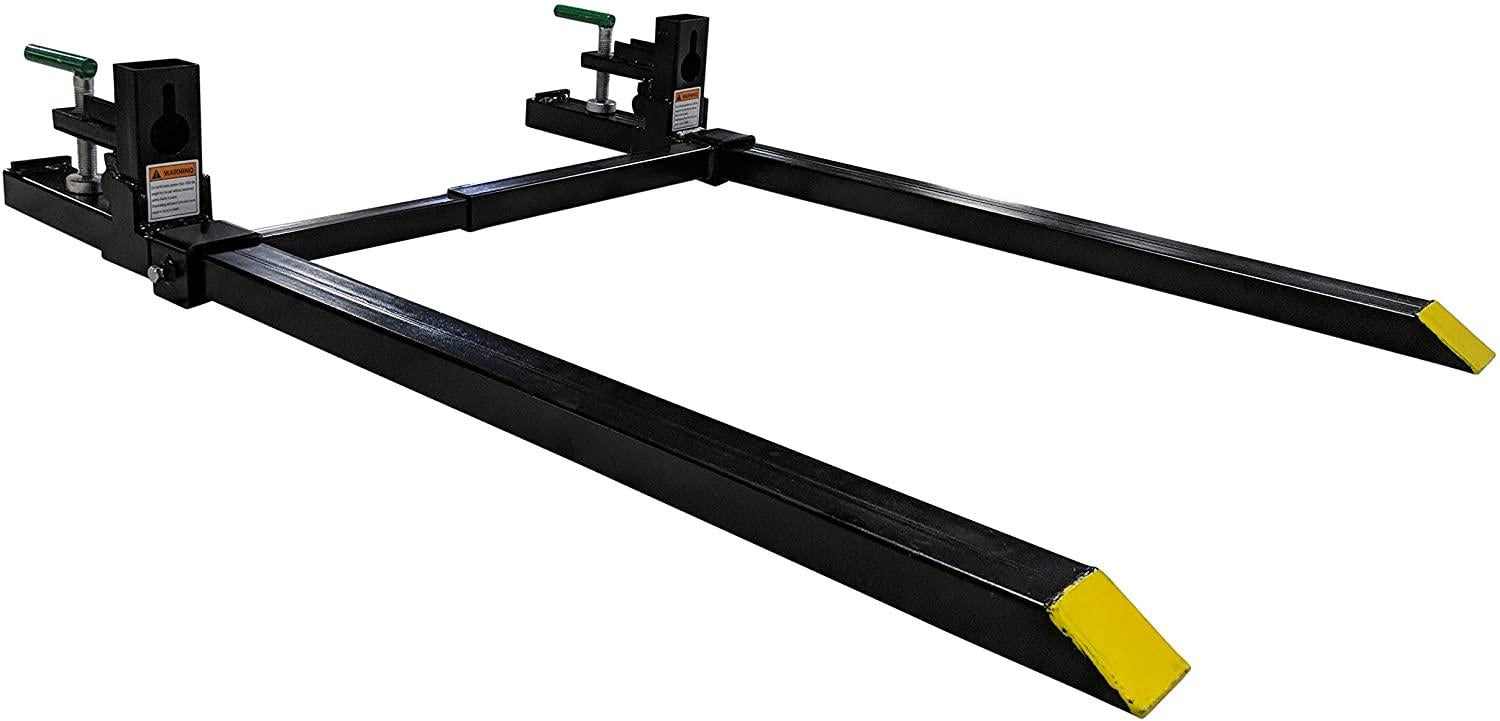 titan attachments light-duty 46" clamp-on pallet forks stabilizer bar rated 1,500 lb loader or skid steer