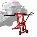 Lawn Mower Jack Lift 500-LB Carbon Steel Manual Crank Adjustable Width Tool | 3-Level Height Adjustment ,4-Level Tire Width Adjustment, Easy Operation Multiple Equipment ,Durable Construction