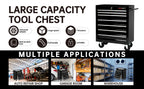 7-Drawer Heavy-Duty Rolling Tool Chest Cabinet with Lock Mobile Cart for Gara& Workshop, Black