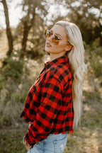 flannel top - red