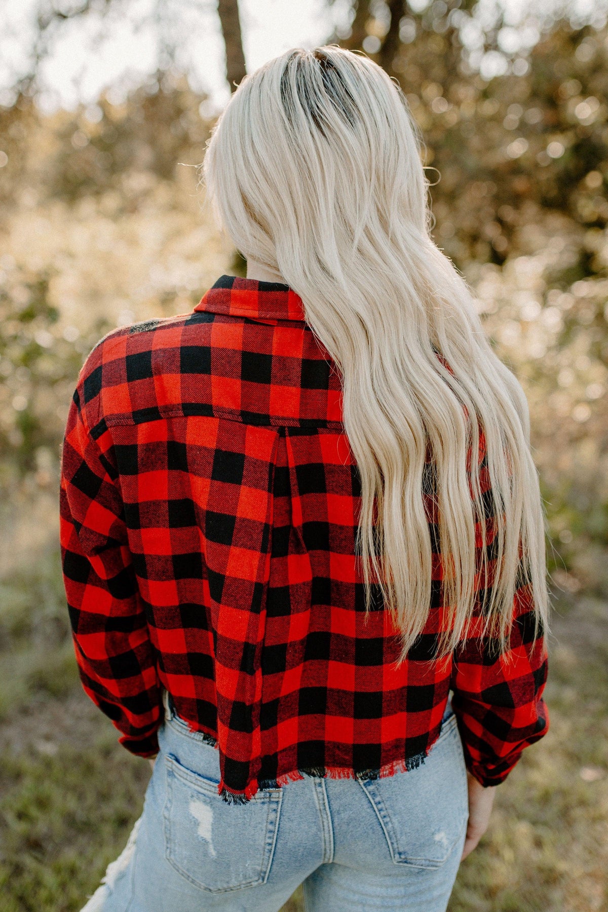 flannel top - red