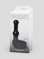 Doc Johnson Platinum The Double Dip Silicone Cock Ring and Probe, Black