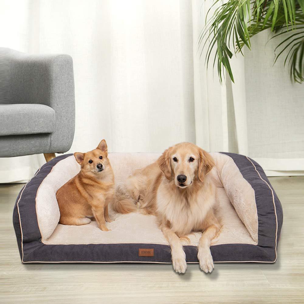 EMME Orthopedic Dog Beds 27/36/44/50 inches for Small, Medium and LarDogs &amp; Cats Removable Cover Dog Sofa Bed Ultra Plush Deluxe Dog Couch Pet Bed