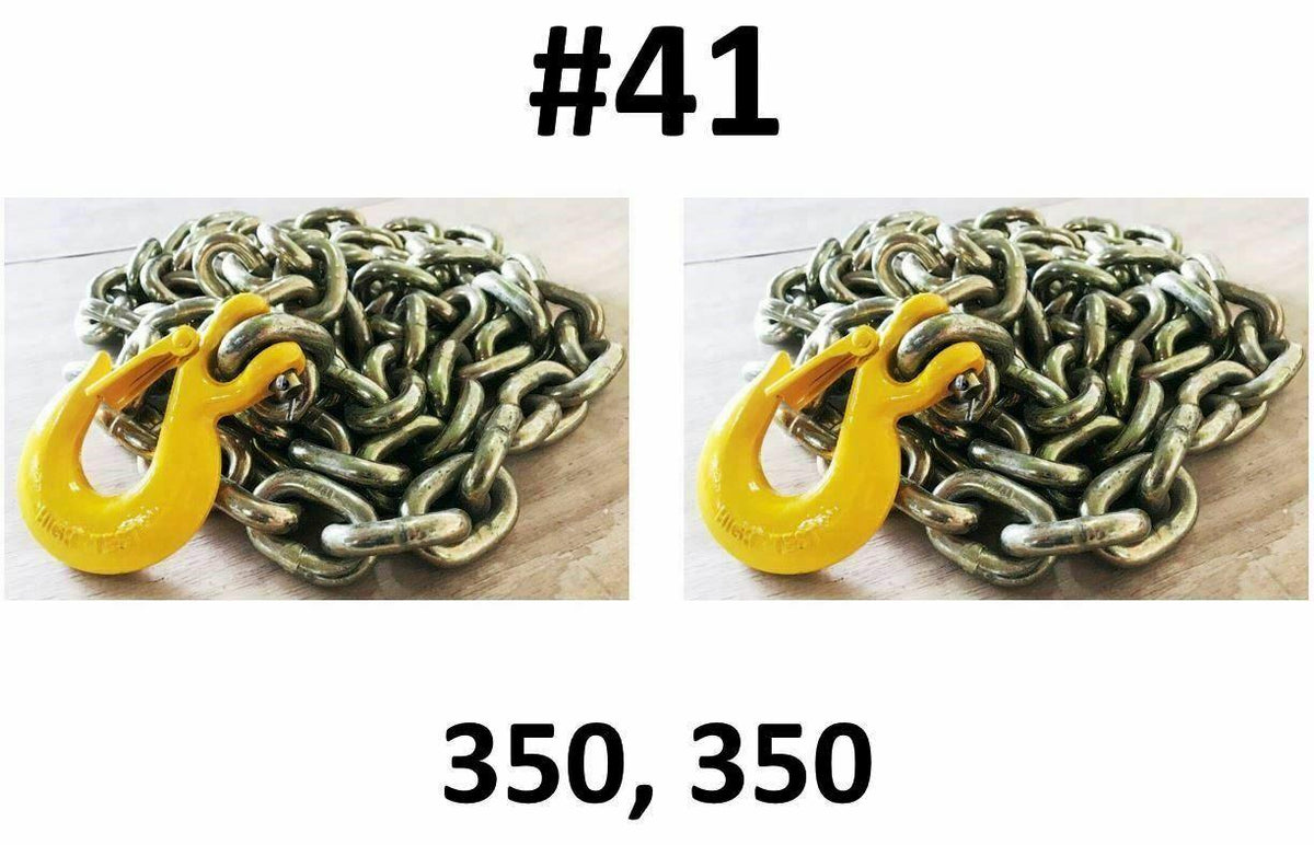 SET#41 - 2 X 11 FEET PULLING CHAINS WITH SLIP HOOK HOOK HEAVY DUTY