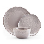Chateau Smoke 12 Piece Dinnerware Set, Service for 4