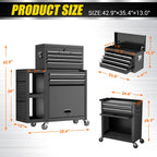 8 Drawer Tool Chest with Wheels, Exclusive 3-In-1 Tool Box Combo with Removable 4-Tire Utility Cart, LocMechanic Tool Cart with Liner for Warehouse, Workshop, 35”W x 13”D x 43”H -2026 Upgrade