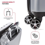 7585 Hardside Expandable Luggage with Spinner Wheels, Silver, Checked-Medium 23-Inch