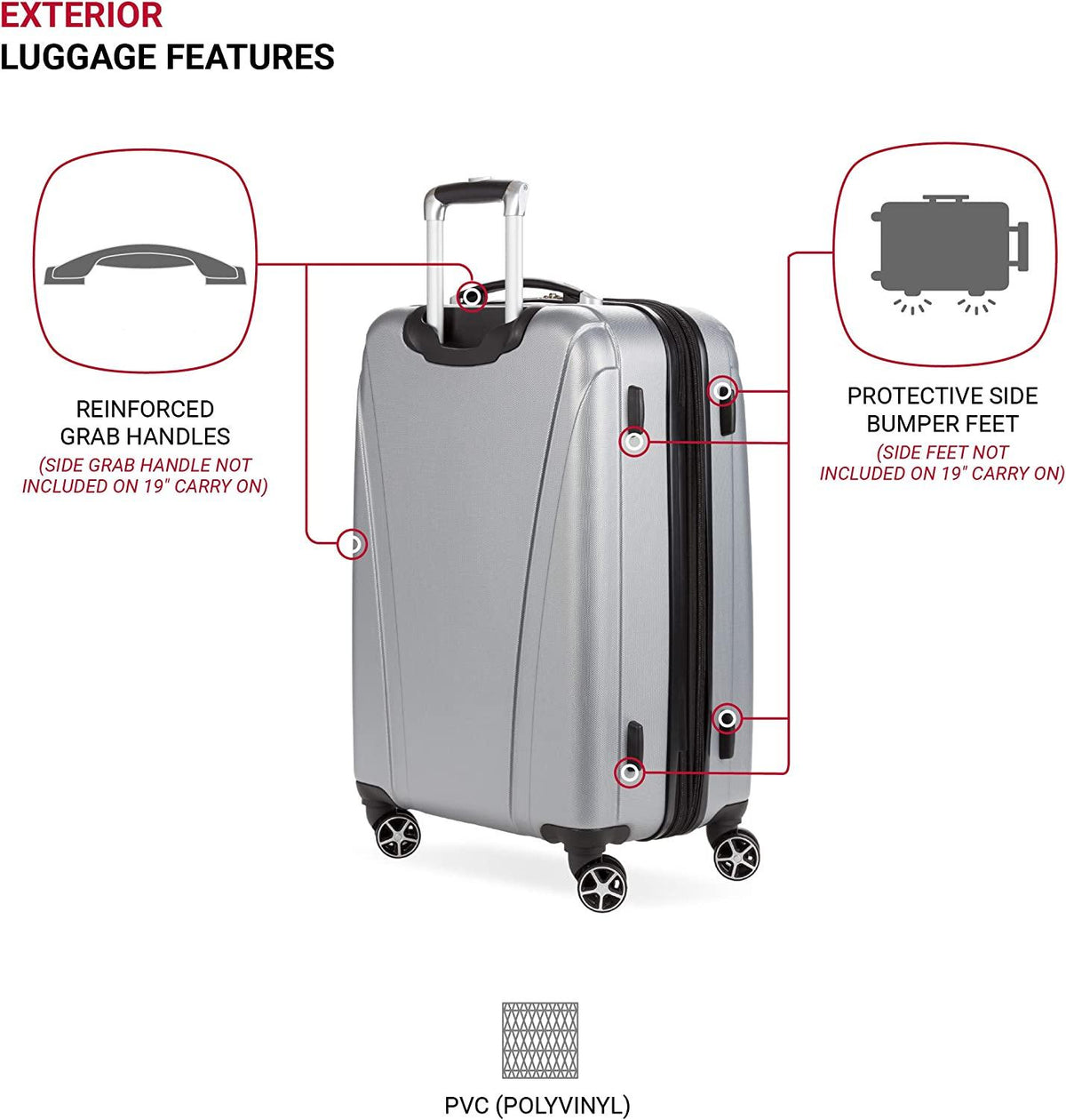 7585 Hardside Expandable Luggage with Spinner Wheels, Silver, Checked-Medium 23-Inch