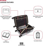 7585 Hardside Expandable Luggage with Spinner Wheels, Silver, Checked-Medium 23-Inch