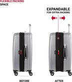7585 Hardside Expandable Luggage with Spinner Wheels, Silver, Checked-Medium 23-Inch