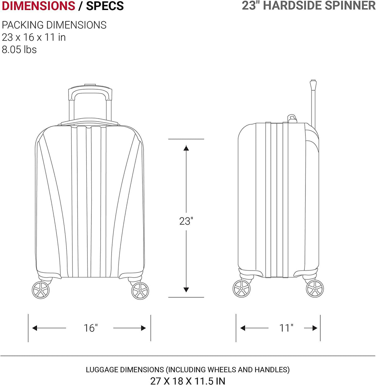 7585 Hardside Expandable Luggage with Spinner Wheels, Silver, Checked-Medium 23-Inch