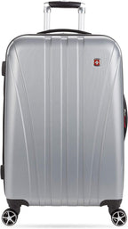 7585 Hardside Expandable Luggage with Spinner Wheels, Silver, Checked-Medium 23-Inch