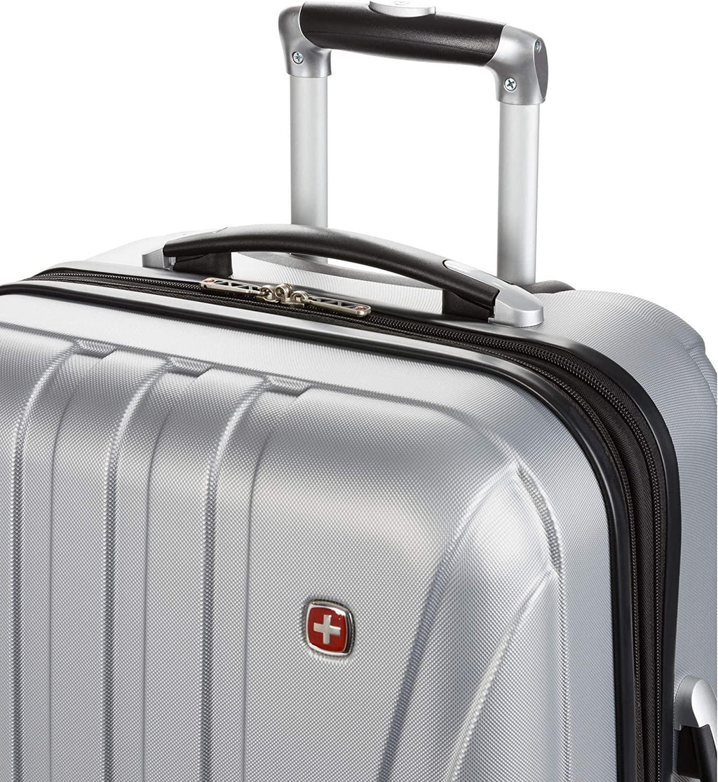 7585 Hardside Expandable Luggage with Spinner Wheels, Silver, Checked-Medium 23-Inch