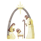 60 in. Nativity Scene Christmas Yard Decorations with LED lights, Gold