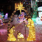 60 in. Nativity Scene Christmas Yard Decorations with LED lights, Gold