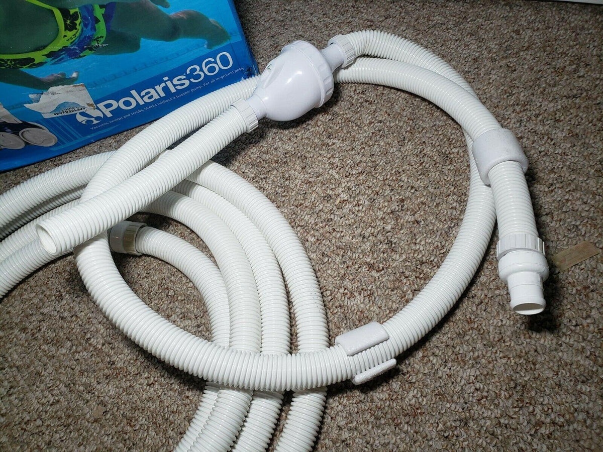 polaris 360 pool sweep pool cleaner head unit with hoses.