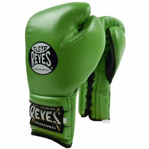 Cleto Reyes Traditional Lace Up Training Boxing Gloves - 14 oz. - Citrus Green