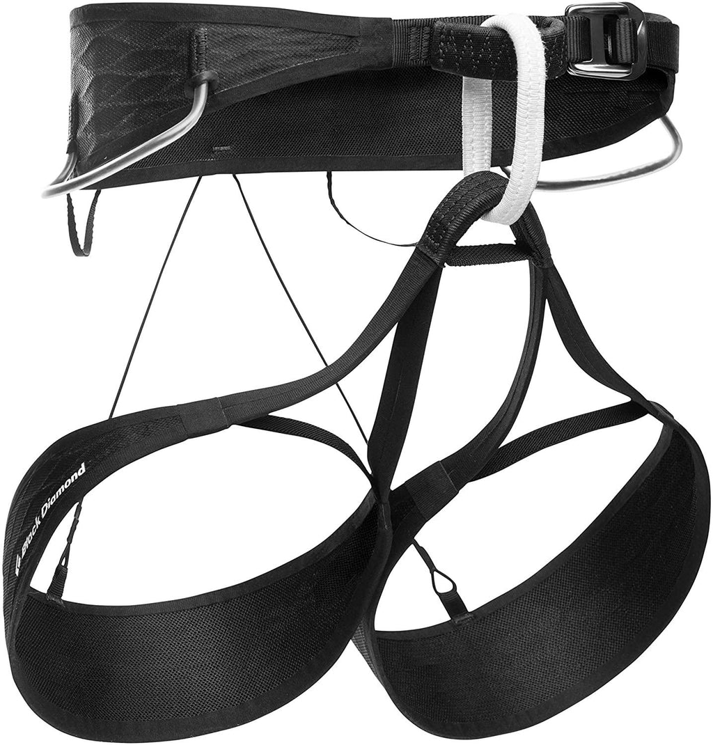 Black Diamond Mens airNET Rock Climbing Harness, Black-White, Small