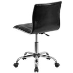 Gracie Mills Low Back er Armless Black Ribbed Swivel Task Office Chair - DS-512B-BK-GG