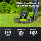 24V 13“ Brushless Cordless Lawn Mower with 4.0Ah Battery &amp; Charger,Maintenance-Push Mower with 2-in-1 Mulch/Bag