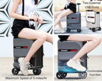 Puledro- Smart Motorized Rideable Carry-on Suitcase/Luggage for Adults/Kids (Black)