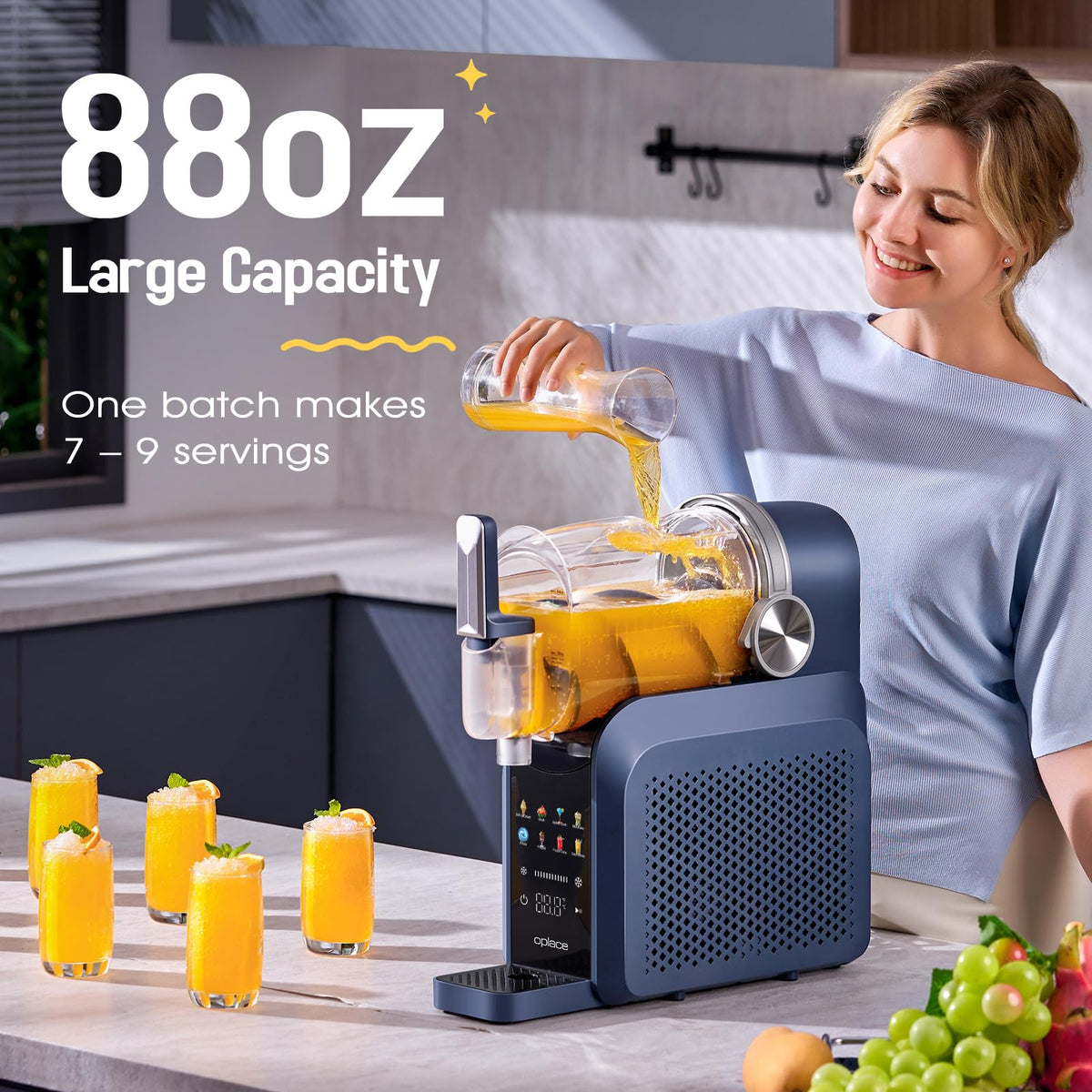 7-in-1 Slushie Machine & Soft Serve Ice Cream Maker,88oz with No Ice Needed,Slushy Machie for Home,Frozen Drink,Margarita,Cocktail,Daiquiri,Frappe,Milkshake,and More Smoothie