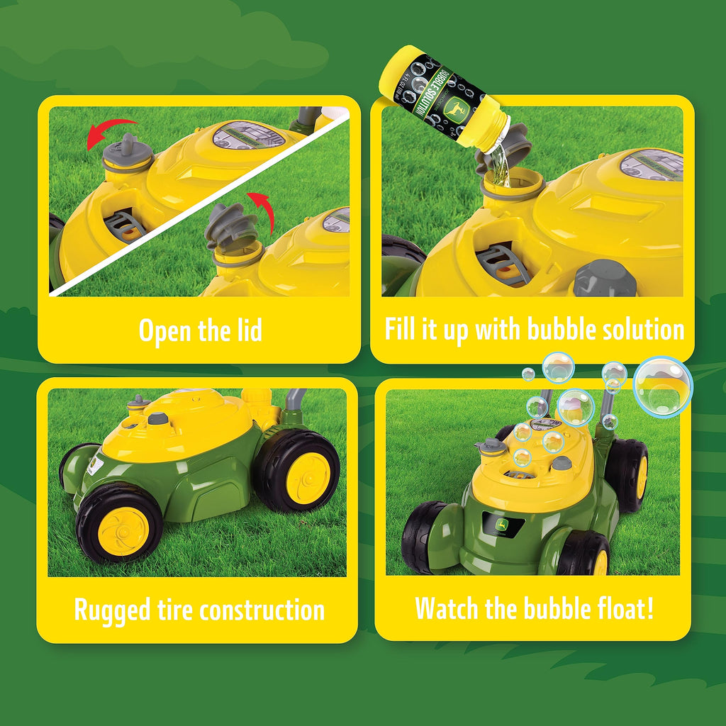 Bubble Lawn Mower for Toddlers, Bubble Blowing Machines, Indoor and Outdoor Gardening Toy, Birthday, Party Favor for Preschool Girls and Boys, No Batteries Required, 2+