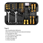 258 Piece Tool Kit with Rolling Tool Box Socket Wrench Hand Tool Set Mechanic Case Trolley Portable