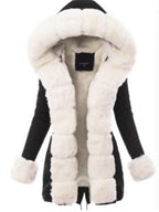 Hooded Coat Fur Collar Cotton Coat