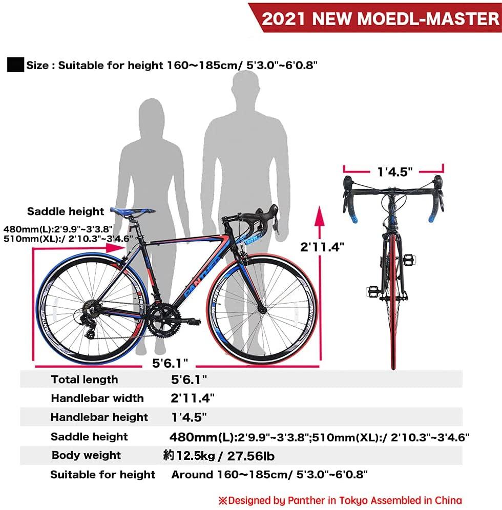 PANTHER(Japanese Brands) Road Bike  Series  16speeds,STI Brake Shifting Integrated Controller,Aluminum Frame,700×25C,Drop Handlebars, Disassembled Wheel