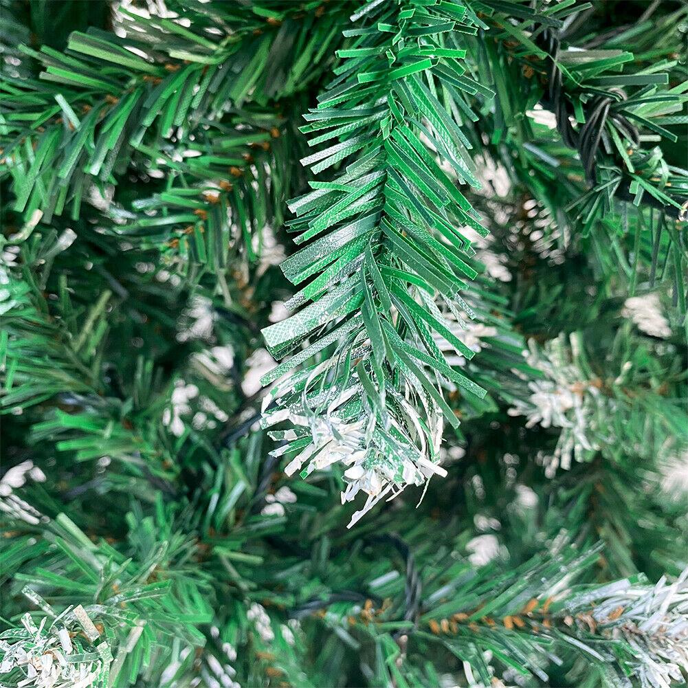 7.4ft Artificial Upside Down Green Christmas Tree with LED Warm White Lights