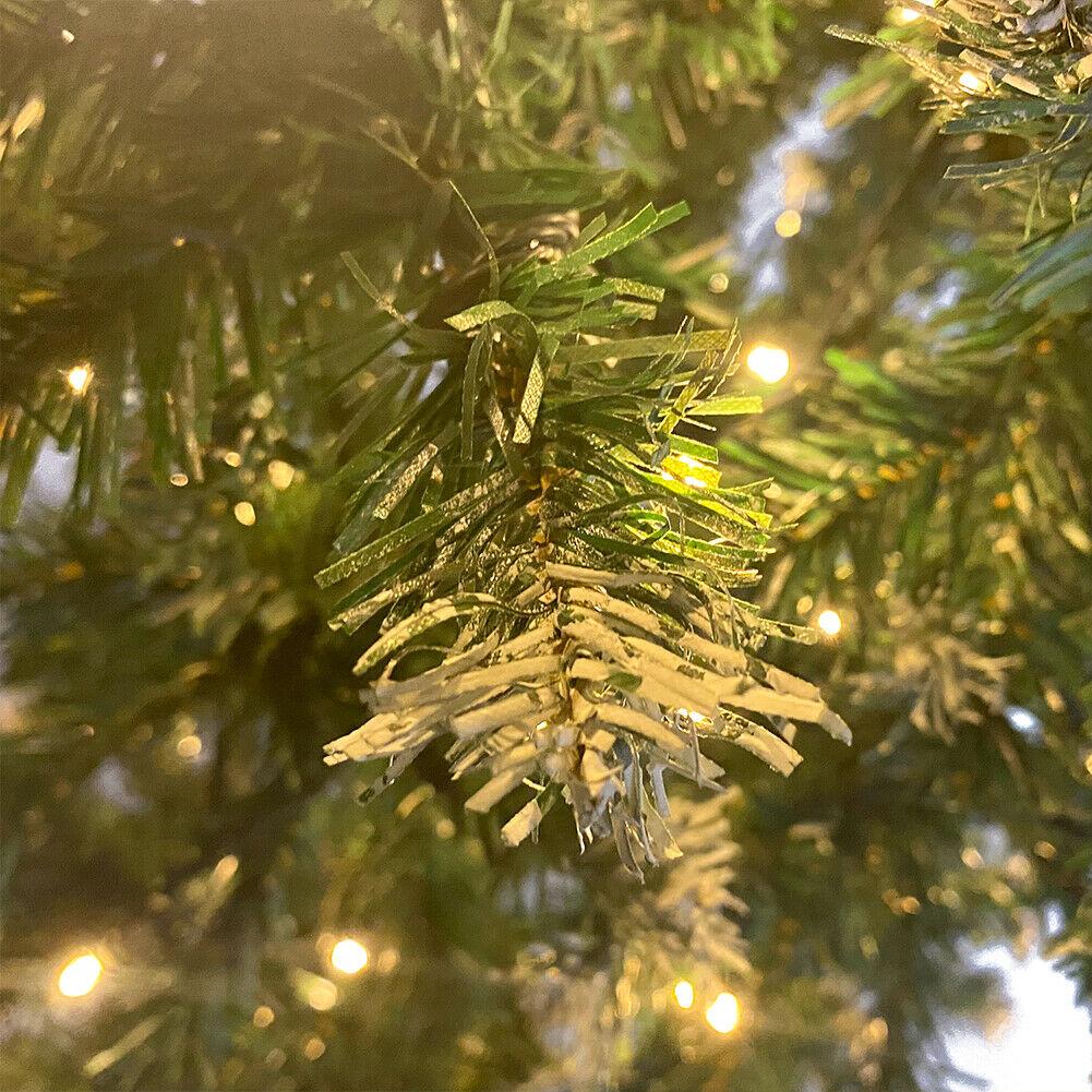 7.4ft Artificial Upside Down Green Christmas Tree with LED Warm White Lights
